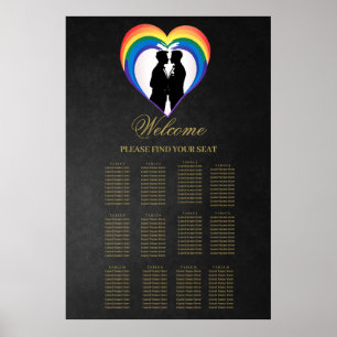 Elegant gay silhouettes poster