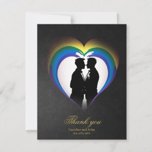 Elegant gay silhouettes. thank you card