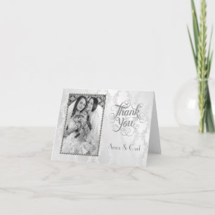 Elegant Gay Silver Wedding Thank You Card