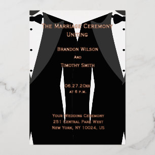 Elegant Gay Wedding Programs Real Rose Gold Foil