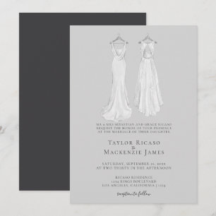 Elegant Gay Wedding Two Brides in Dresses Invitation