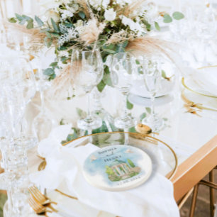 Elegant Gazebo   flowers doves Wedding Luxury Coaster