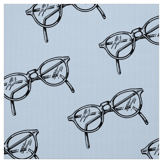 ELEGANT GEEK CHIC ROUND GLASSES PATTERN FABRIC (Swatch)