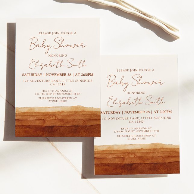 Elegant Gender Neutral Terracotta Baby Shower Invitation (Creator Uploaded)