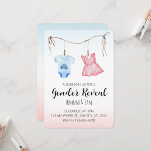 Elegant Gender Reveal Party Invitation