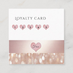 Elegant Gentle pale pink hearts bokeh Loyalty Card