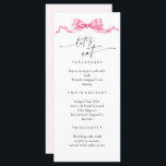 Elegant Gentle Pink Hand Drawn Bow Wedding Menu<br><div class="desc">If you need help or matching items,  please contact me.</div>