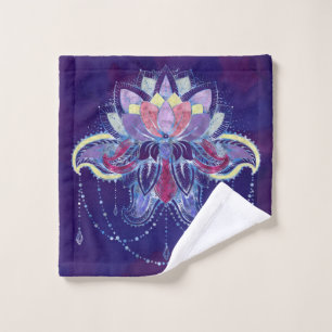 Elegant Gentle Purple   Lotus / Lily flower Bath Towel Set