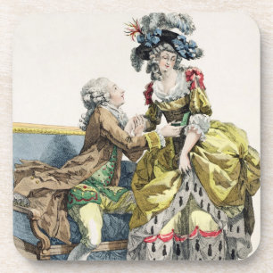 Elegant Gentleman Proposing to a Lady in a 'Margue Coaster