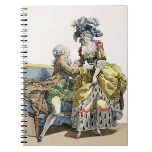 Elegant Gentleman Proposing to a Lady in a 'Margue Notebook