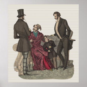 Elegant Gentlemen of the Biedermeier Period Poster