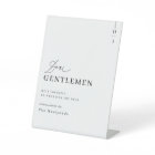 Elegant Gentlemen Wedding Bathroom Basket Sign