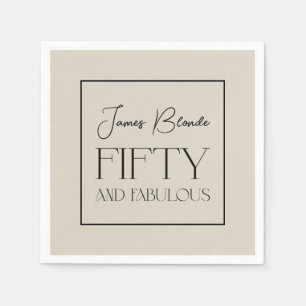 Elegant Gentlemen's Fifty & Fabulous Personalised Napkin