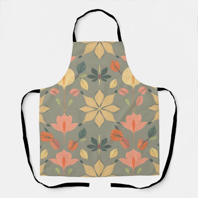 Elegant Geometric Apron - Soft Colours & Nature (Front)