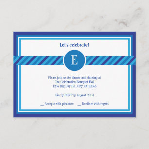 Elegant Geometric Bar Mitzvah Reception Card