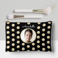 Elegant Geometric Black Gold Glitter Circle Dotty