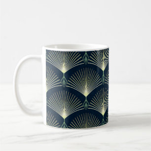 Elegant Geometric: Blue Art Deco. Coffee Mug