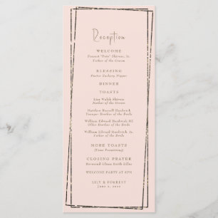 Elegant Geometric Blush Reception Wedding Program