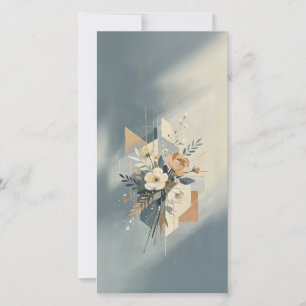 Elegant Geometric Botanical Art Thank You Card