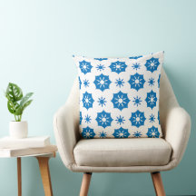 Elegant Geometric Floral Blue And White Pattern