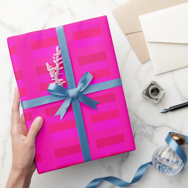 Elegant Geometric Fuchsia, Red and Shocking Pink Wrapping Paper (Gifting)