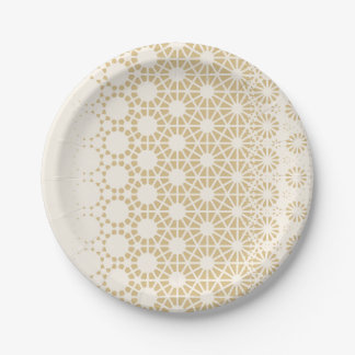 Elegant Geometric Gold Baby Shower Napkins Paper Plate