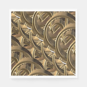 Elegant Geometric Gold Pattern Party Napkins