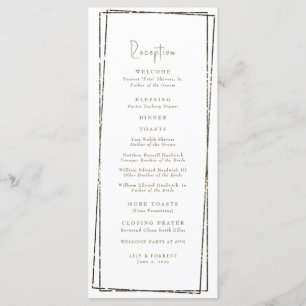 Elegant Geometric Gold Reception Wedding Program