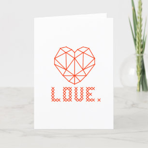 Elegant Geometric Heart 3D LOVE Greeting Card