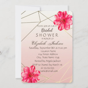 Elegant Geometric,Hibiskus Bridal Shower Invitation