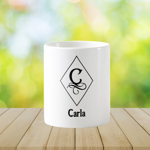 Elegant Geometric Initial Monogram C Coffee Mug