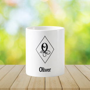 Elegant Geometric Initial Monogram O Coffee Mug