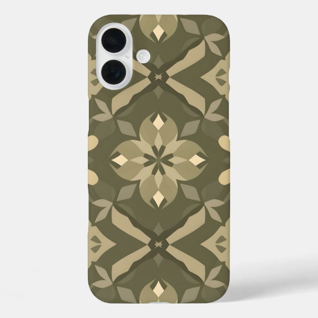 Elegant Geometric iPhone16 Case - Symmetrical Desi (Back)
