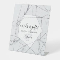Elegant Geometric Marble Wedding Cards Gifts