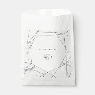 Elegant Geometric Marble Wedding Favour Bag