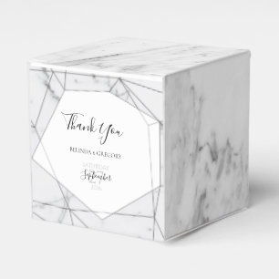 Elegant Geometric Marble Wedding Favour Box
