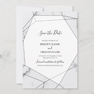 Elegant Geometric Marble Wedding Save The Date