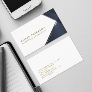 Elegant Geometric Modern Gold Line Professional Business Card