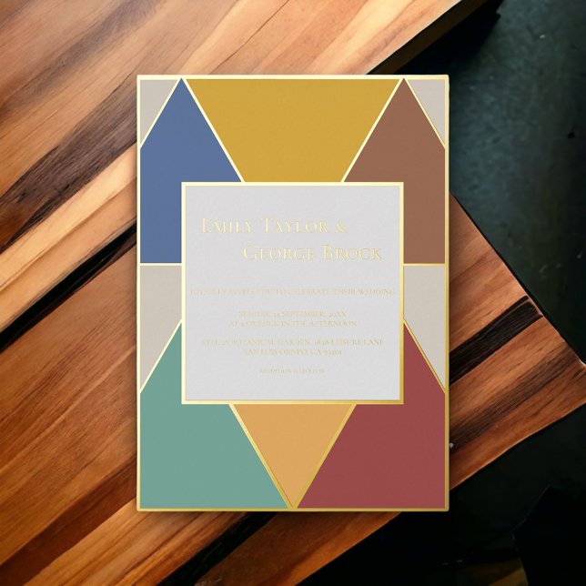 Elegant Geometric Modern Retro Wedding Gold (Creator Uploaded)
