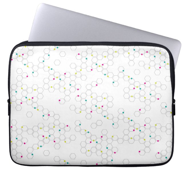 ELEGANT GEOMETRIC MOLECULE LAPTOP SLEEVE (Front)