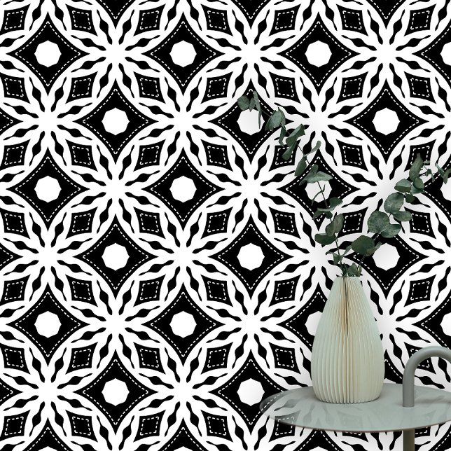 Elegant Geometric Monochrome Black and White  Wallpaper (Creator Uploaded)