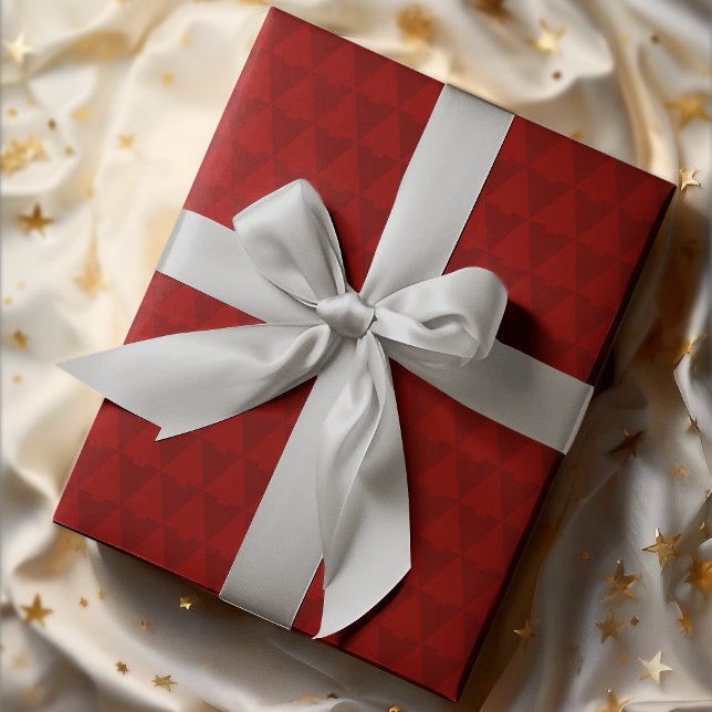 Elegant Geometric Monotone Christmas Tree Holiday Wrapping Paper (Creator Uploaded)