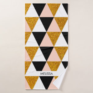 Elegant Geometric Pattern Bath Towel Set