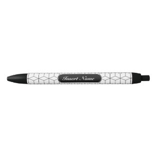 Elegant Geometric Pattern Black Ink Pen