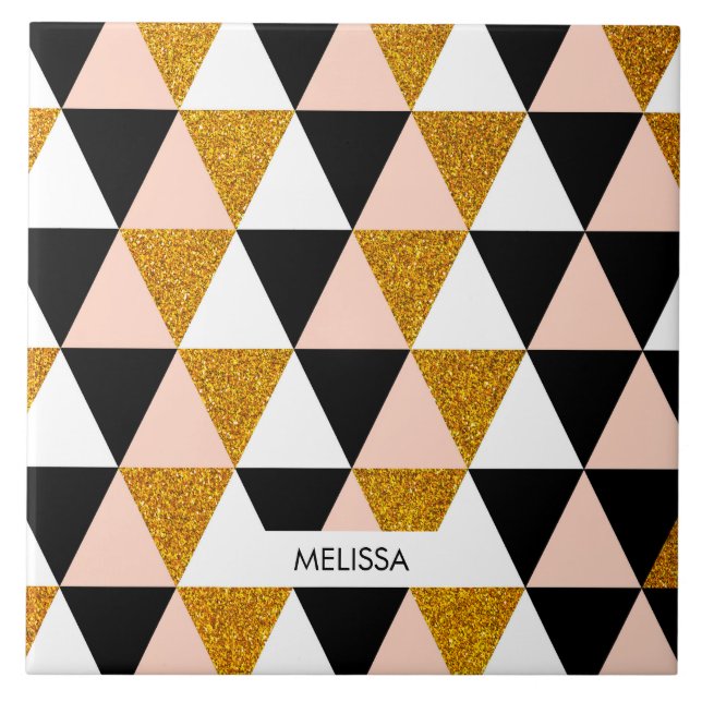 Elegant Geometric Pattern Ceramic Tile (Front)