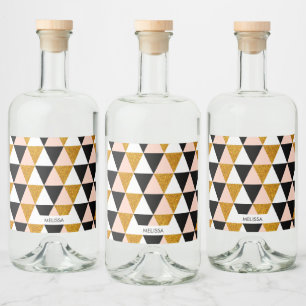 Elegant Geometric Pattern Liquor Bottle Label