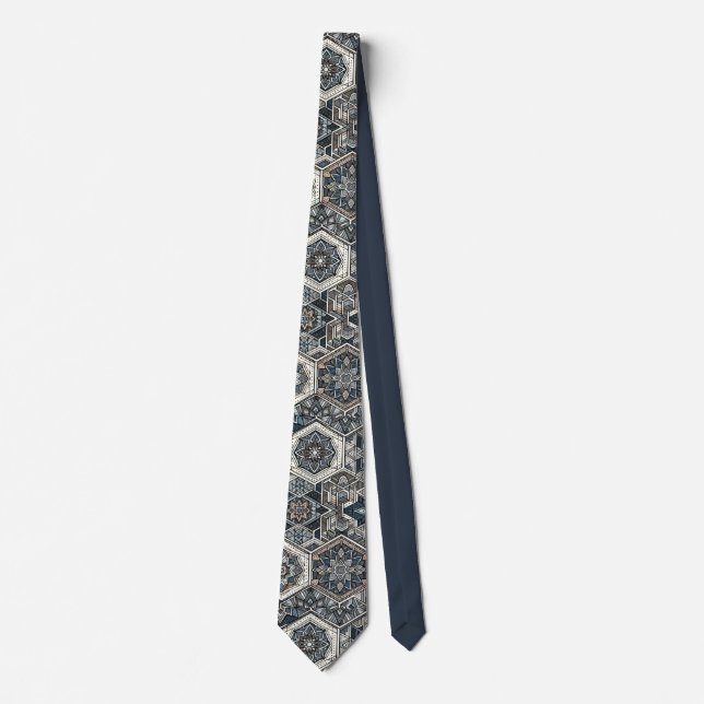 Elegant Geometric Pattern Neck Tie (Front)