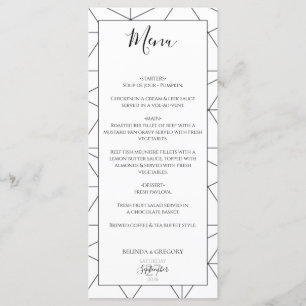 Elegant Geometric Pattern Wedding Menu