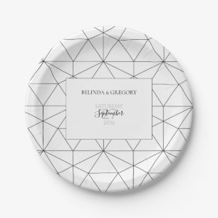 Elegant Geometric Pattern Wedding  Paper Plate