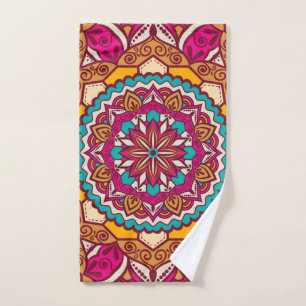 Elegant Geometric Shapes – Colorful Girly Pattern Hand Towel